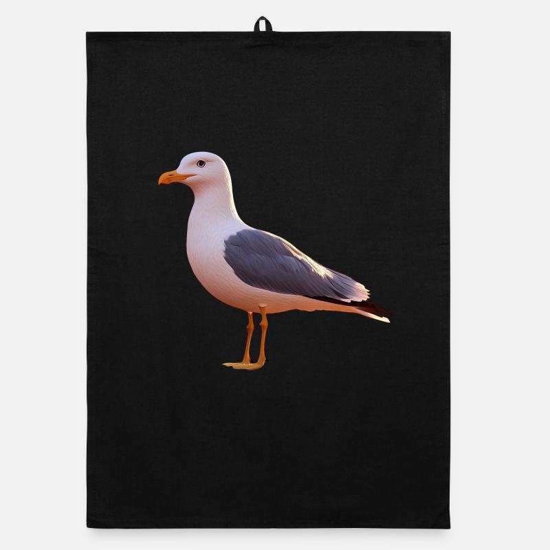 Möwe Strand Meer Nordsee Ostsee Silbermöwe Möwen Organic Geschirrtuch