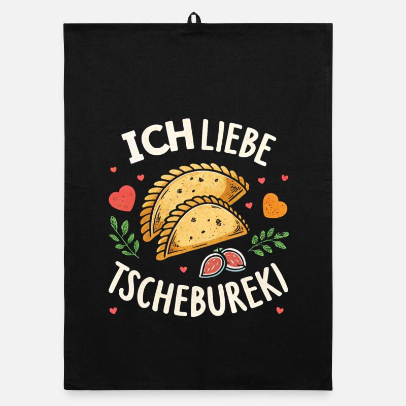 Ich liebe Tschebureki Organic Geschirrtuch