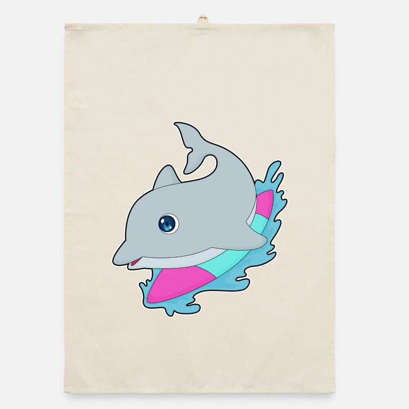 Été de surf sur planche de surf Dolphin Torchon bio