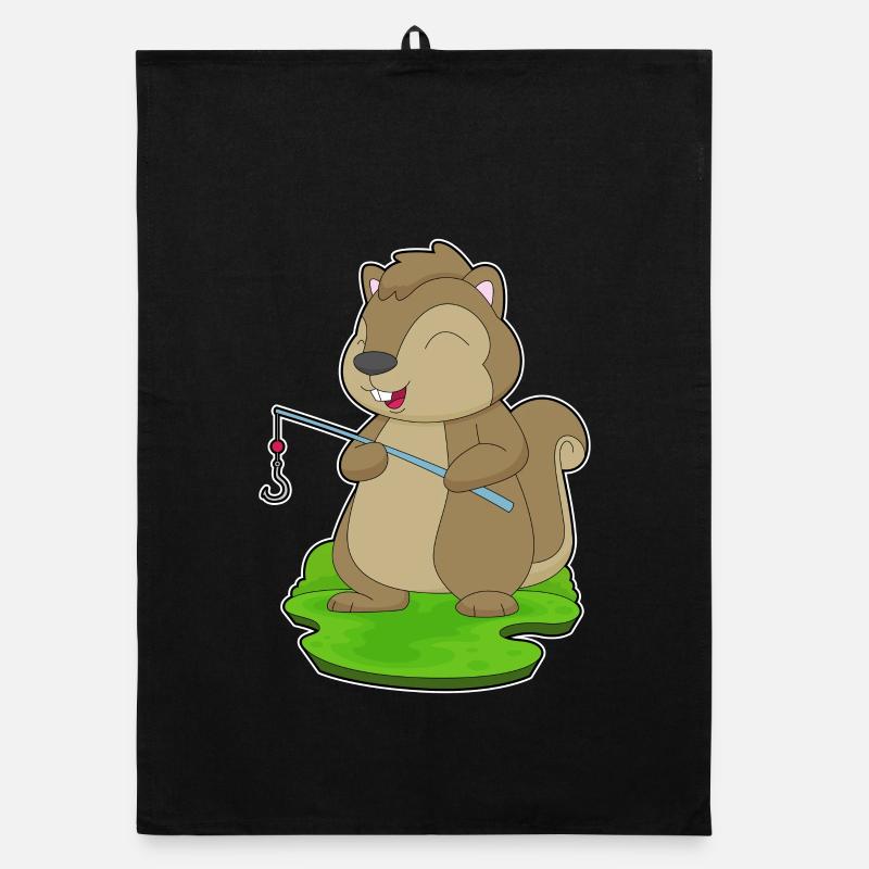 Pêche à la canne à pêche Squirrel Angler Torchon bio
