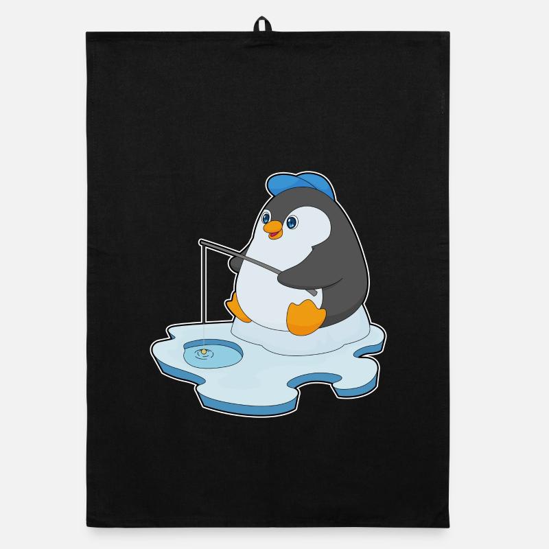 Pingouin Pêcheur Ange Pêche Torchon bio