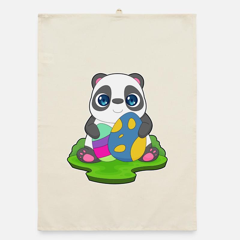 Panda Easter Easter Eggs Organic dish towel