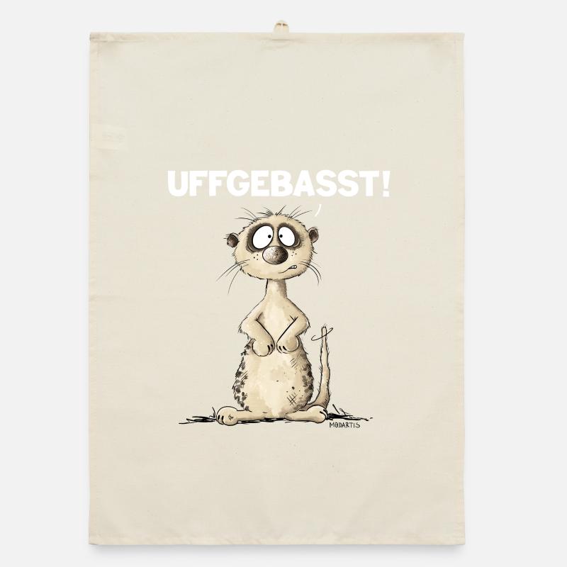Drolliges Erdmännchen Hessisch Uffgebasst Organic Geschirrtuch