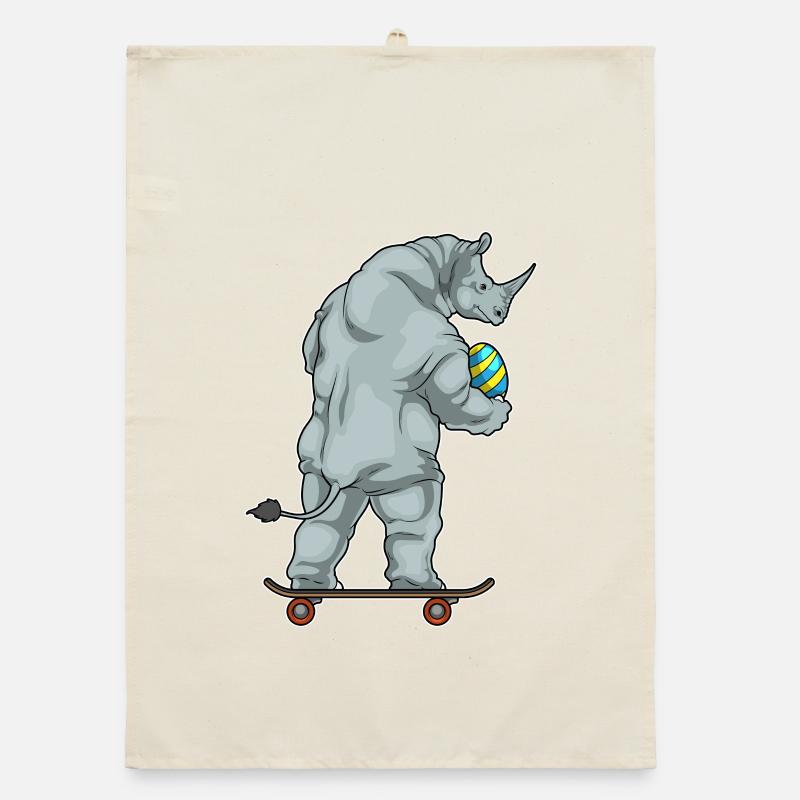 Rhino Easter Skateboard Organic dish towel