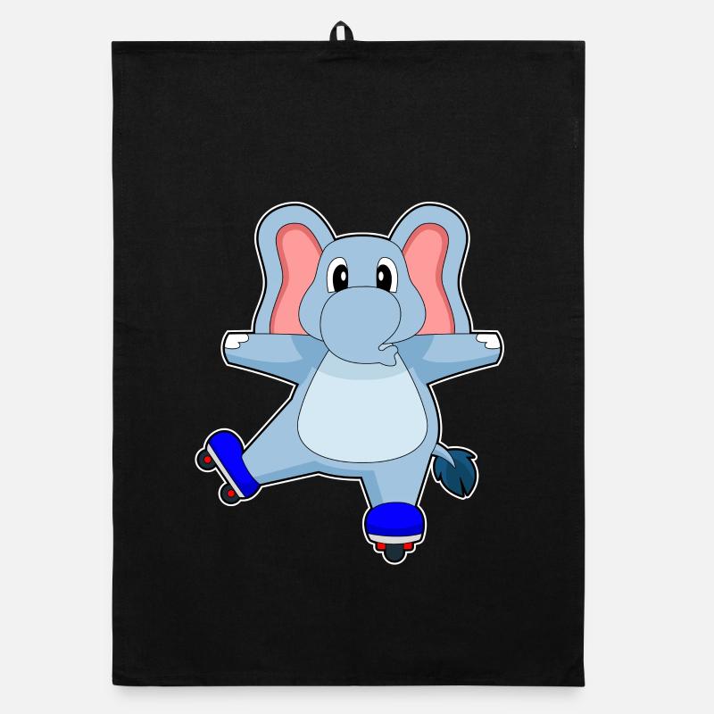 Elefant Inline skating Inline skates Organic Geschirrtuch