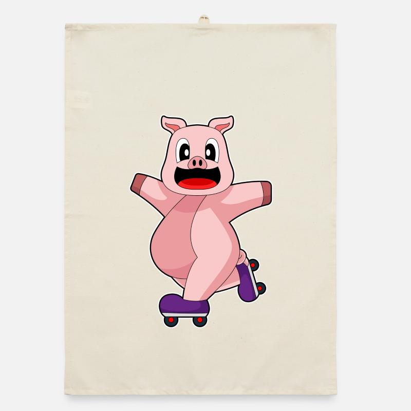 Pig Inline skating Inline skates Organic dish towel