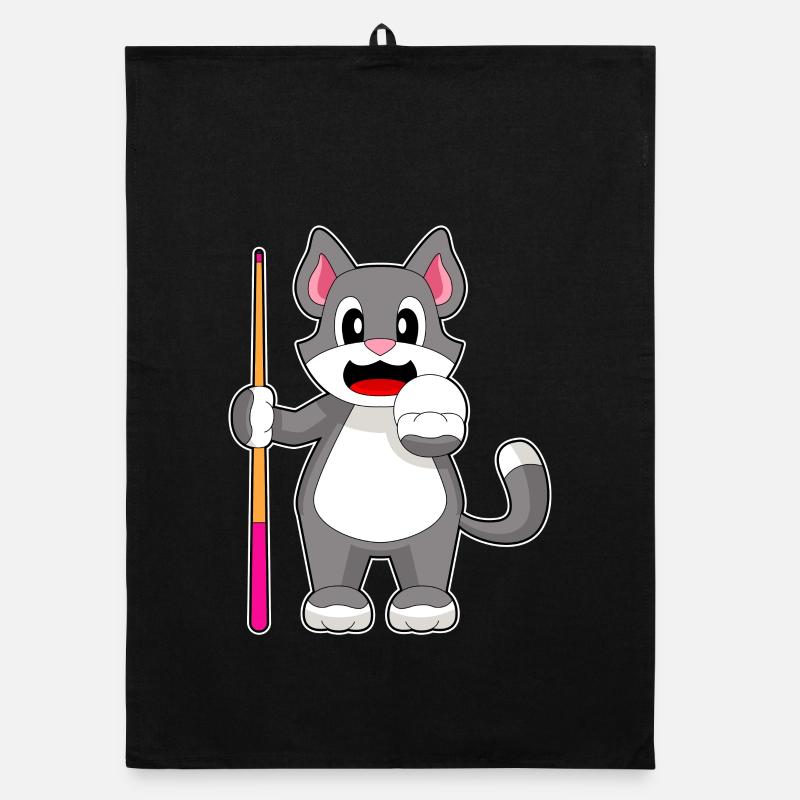 Katze Billiard Queue Organic Geschirrtuch