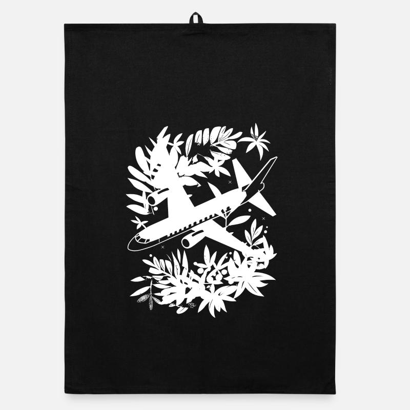Airplane Comic Style Organic dish towel