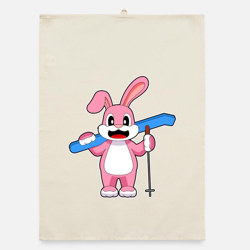 Rabbit Ski Skier Bâtons de ski Torchon bio