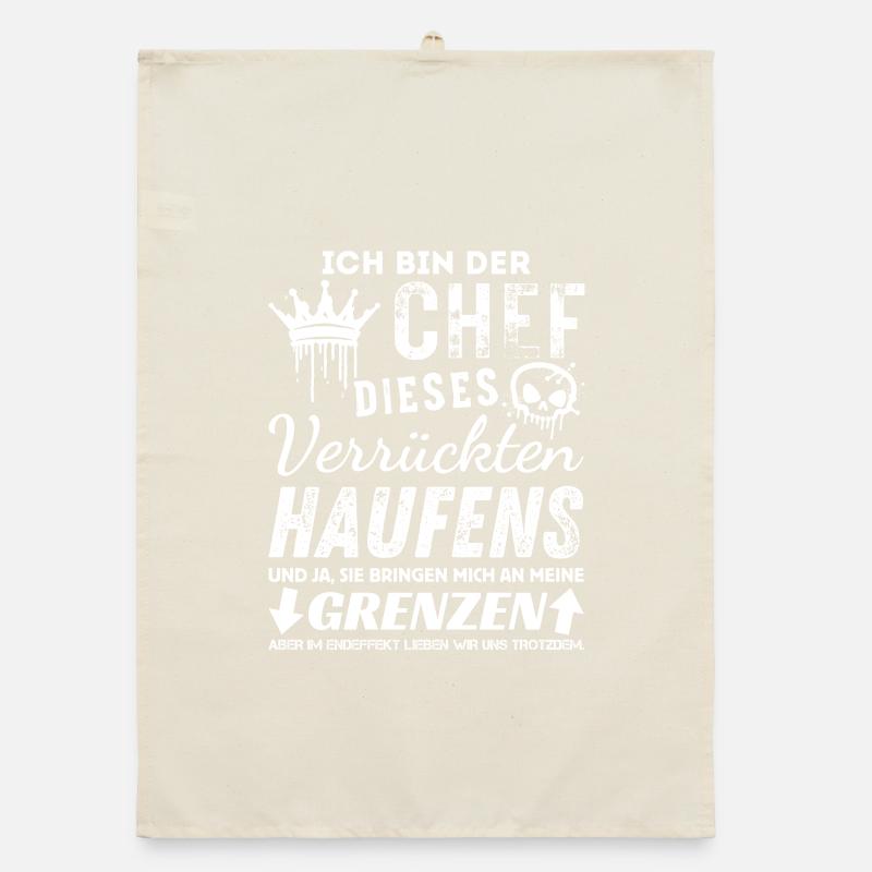 Stolzer Chef Geschenk – Lustige Sprüche & Teamwork Organic Geschirrtuch
