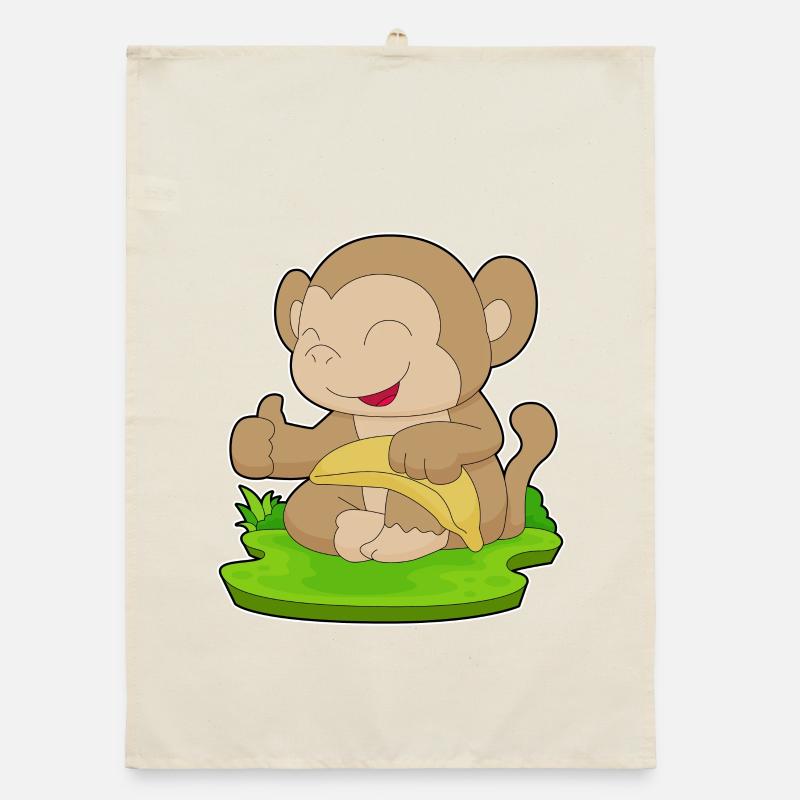 Affe Banane  Organic Geschirrtuch