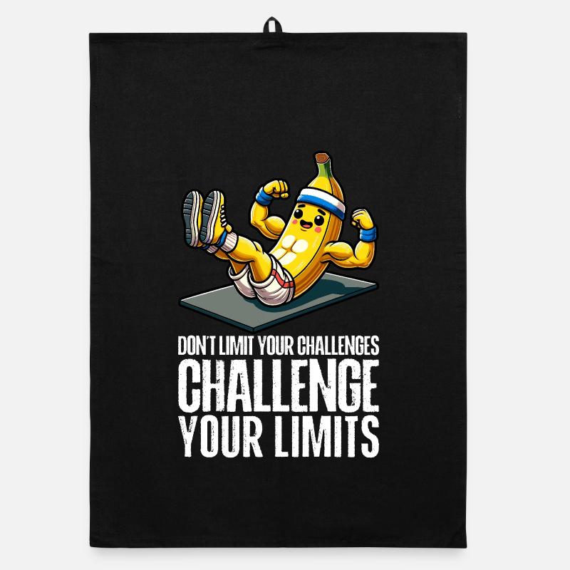 Challenge Your Limits Bodybuilder Bauchmuskeln Organic Geschirrtuch