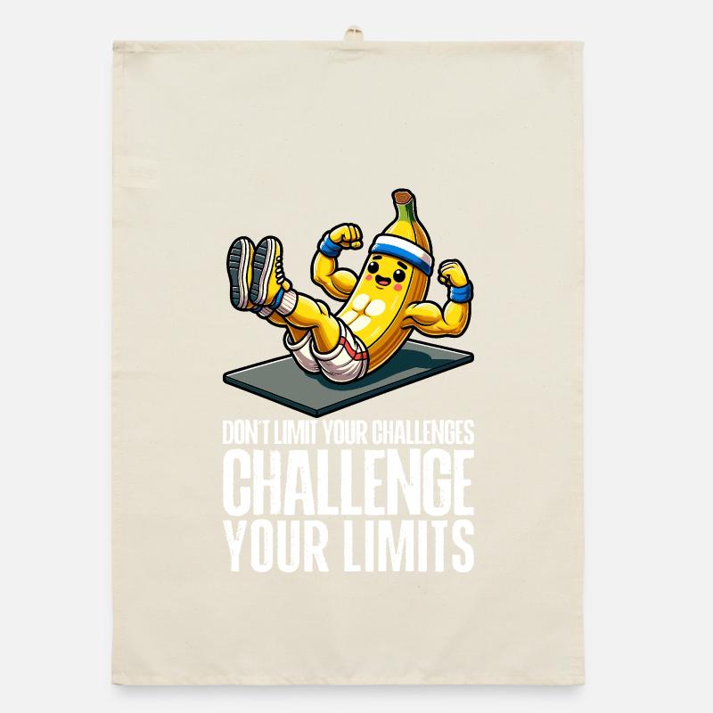 Challenge Your Limits Bodybuilder Abs Organic dish towel