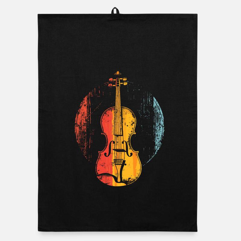 Violin Comic Style Organic dish towel