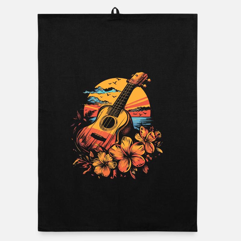 Ukulele 90s Look Organic dish towel