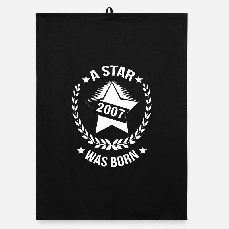Birthday Star born in 2007 Organic dish towel