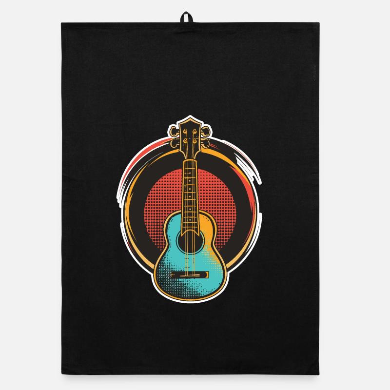 Ukulele - Organic Geschirrtuch - Schwarz