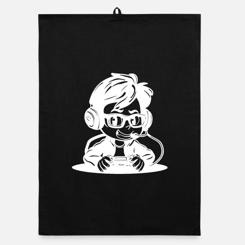 Video Game Lover Sketch Organic dish towel