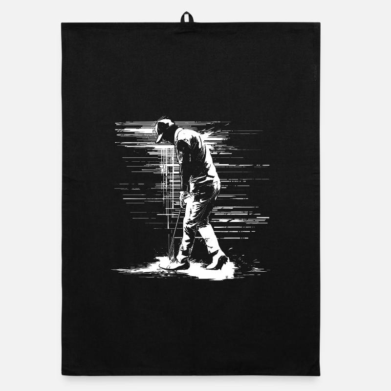 Golfer Sketch Organic dish towel