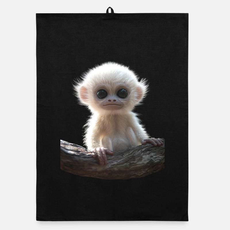 Gibbon Monkey Whitehand Gibbon Monkey Cute Lar Gibbons Organic dish towel