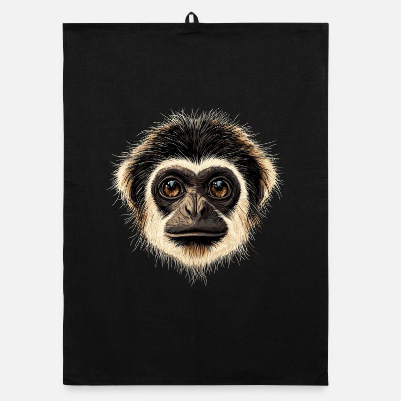 Gibbon Monkey Whitehand Gibbon Monkey Cute Lar Gibbons Organic dish towel
