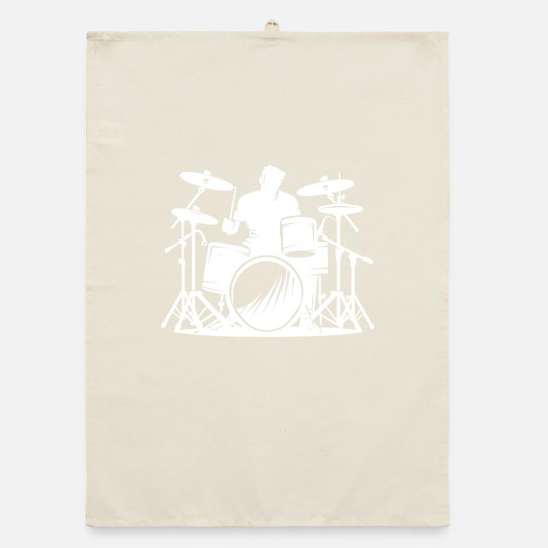 Drummer Sketch Organic dish towel
