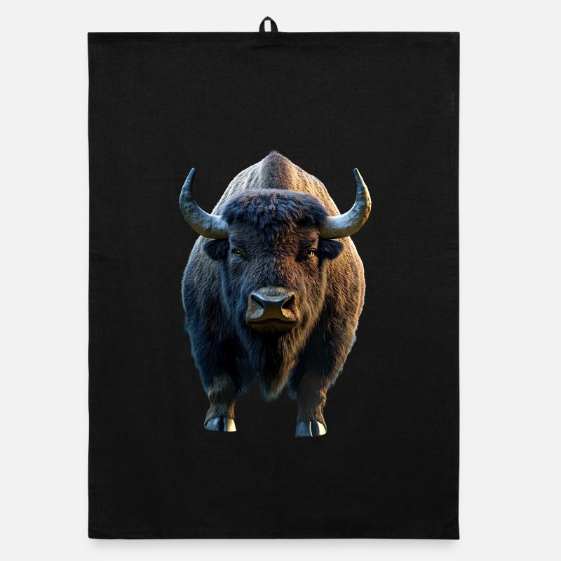 Bison, Bison, Wild Cattle, Buffalo, American Bison Organic dish towel