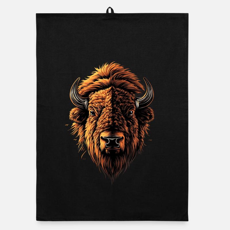 Bison, Bison, Wild Cattle, Buffalo, American Bison Organic dish towel