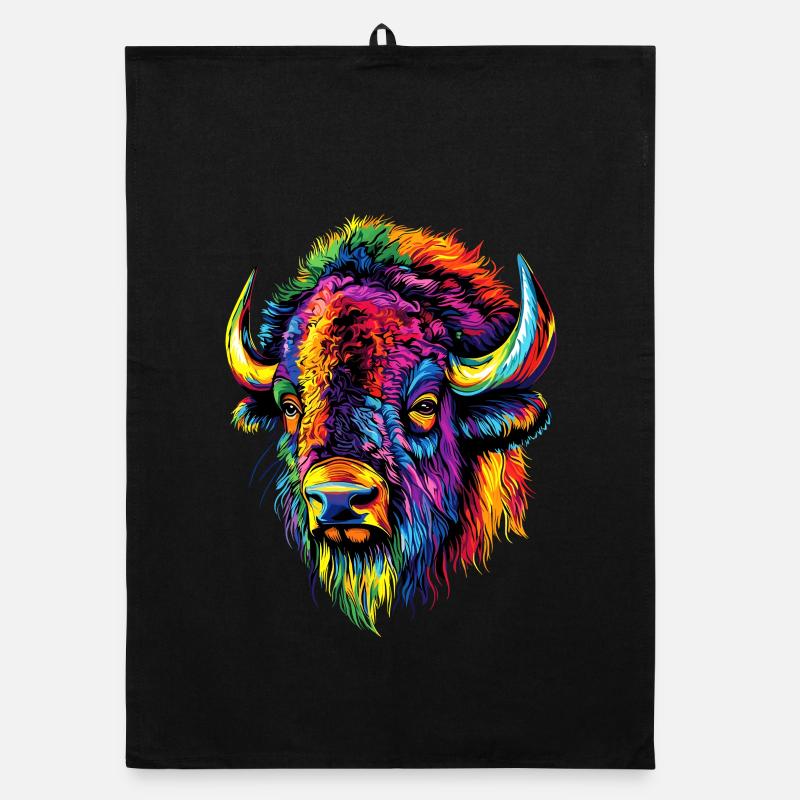 Bison, Bison, Wild Cattle, Buffalo, American Bison Organic dish towel