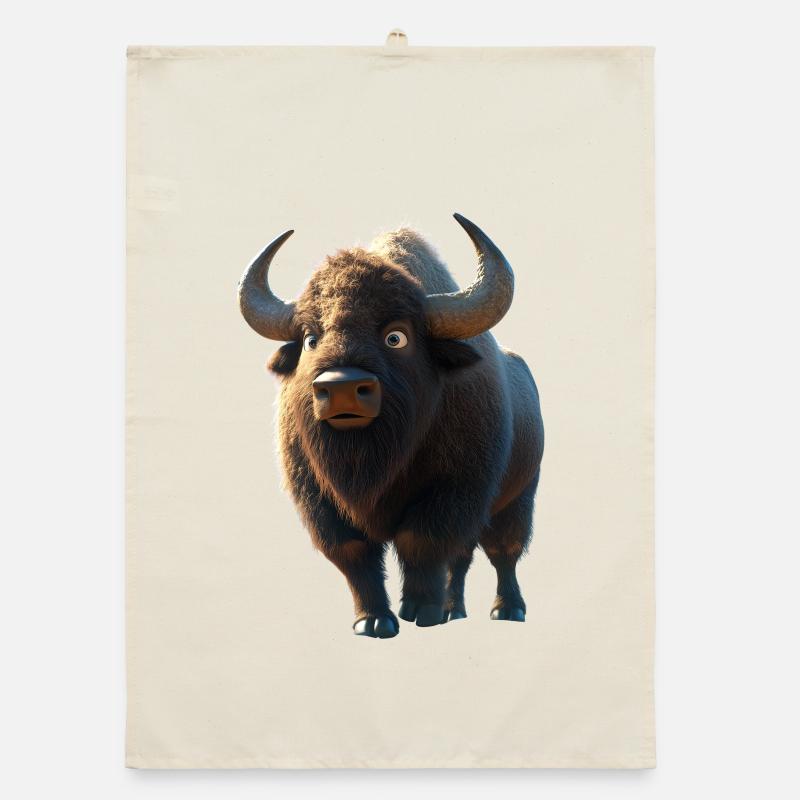 Bison, Bison, Wild Cattle, Buffalo, American Bison Organic dish towel