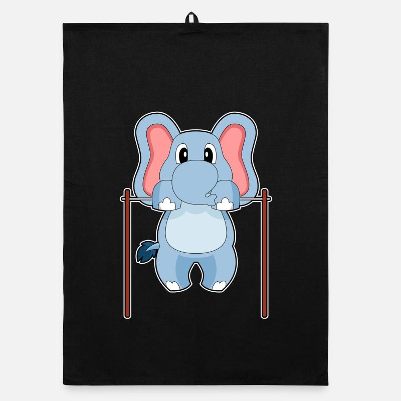 Eléphant Bodybuilder Tractions Musculation Torchon bio