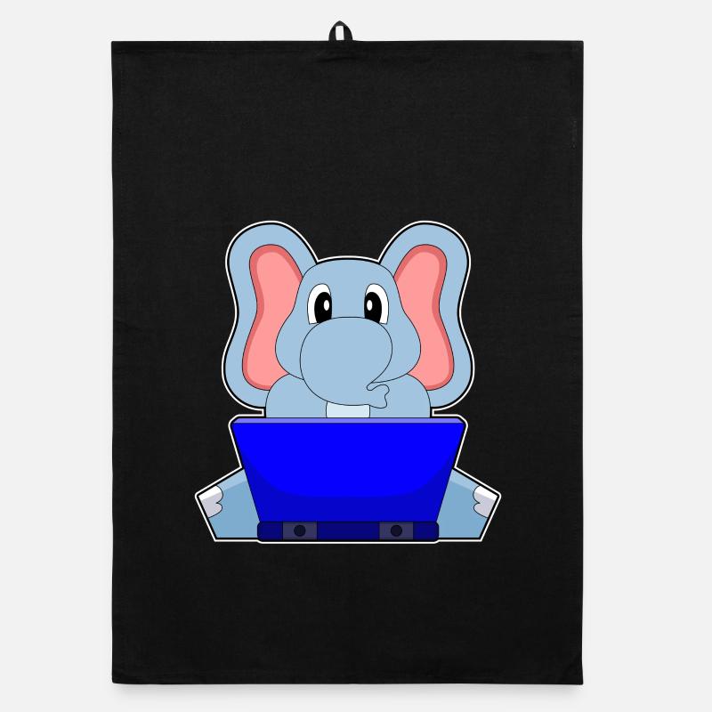 Ordinateur portable éléphant Torchon bio