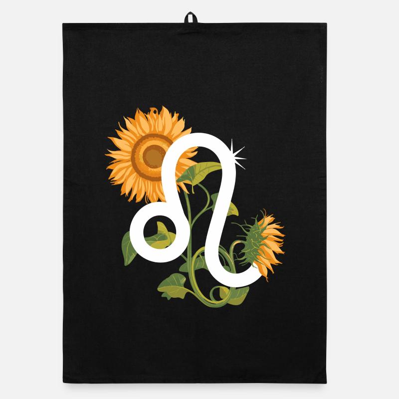 Löwe Sternzeichen - Sonnenblume Astrologie Geschenk Organic Geschirrtuch