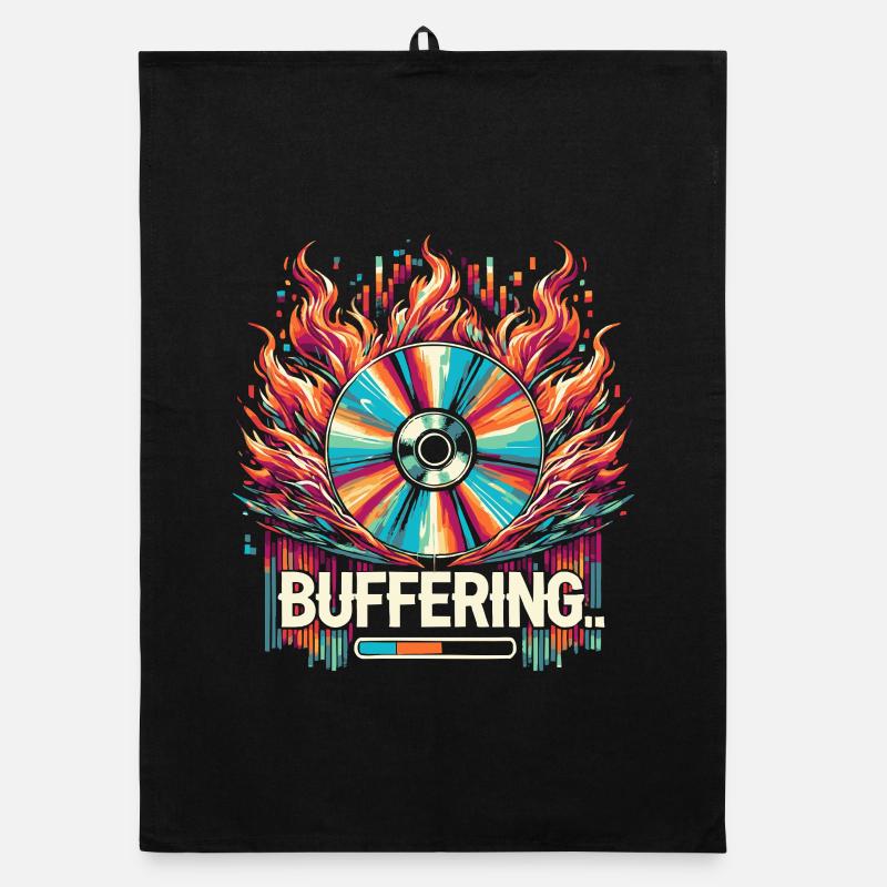 Buffering - Flamingo CD Retro Nostalgic Design Torchon bio