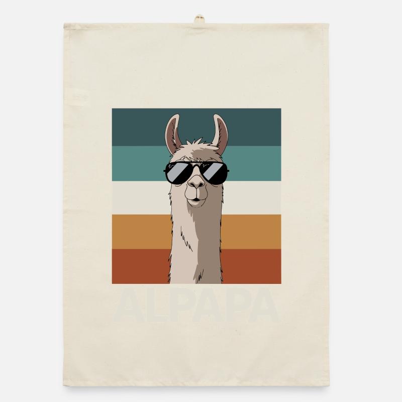 Dad Alpaca Dad Funny Llama Father's Day Gift Organic dish towel