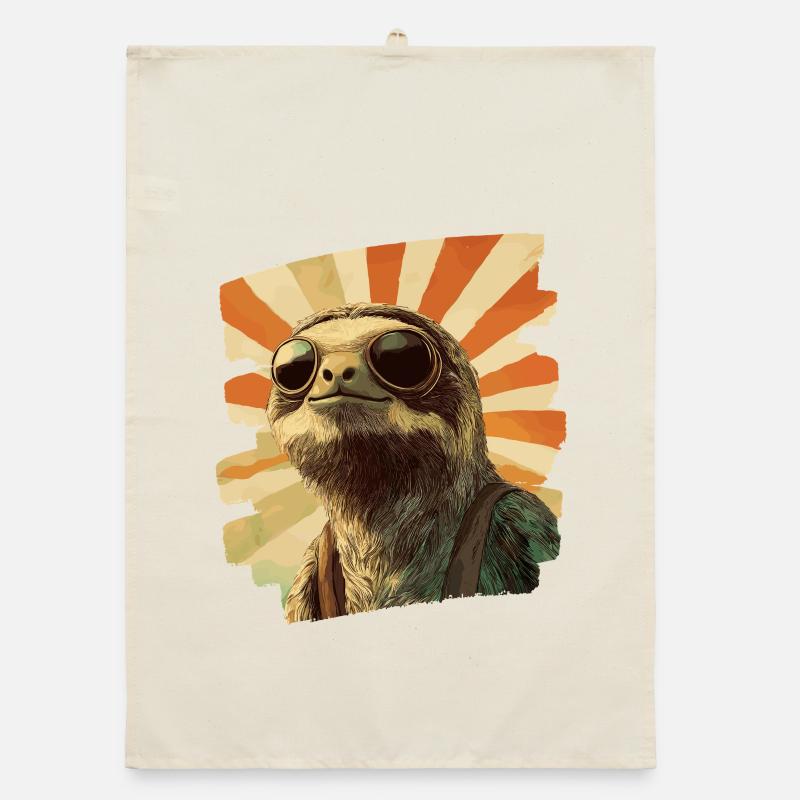 Sloth Retro Organic dish towel