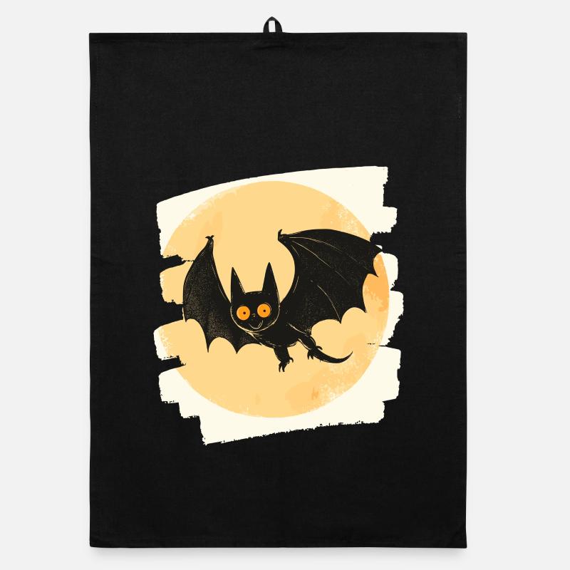 Fledermaus Retro Organic Geschirrtuch
