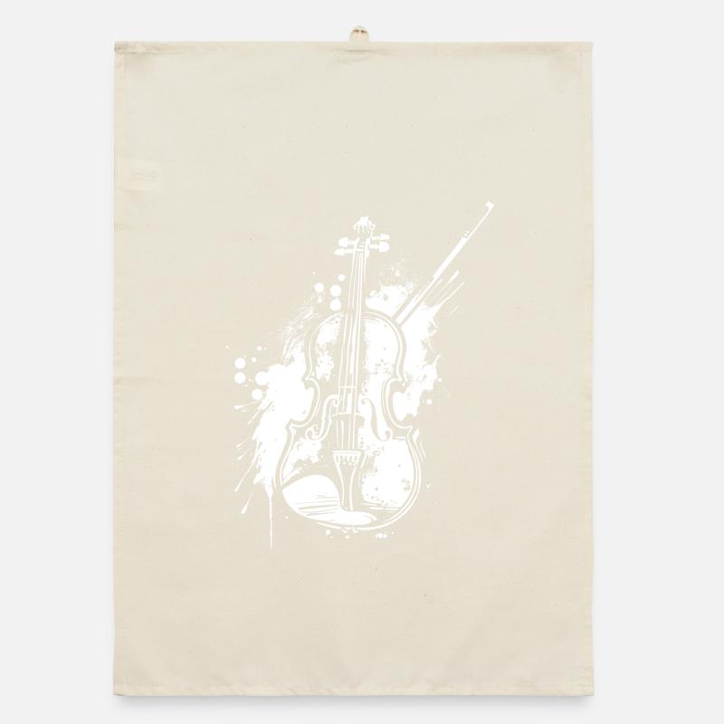 Funny violin Organic dish towel