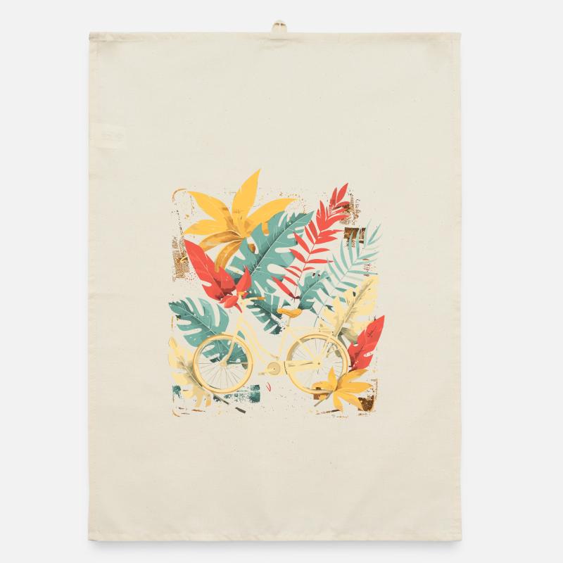 Bicycle Cartoon Look Organic dish towel