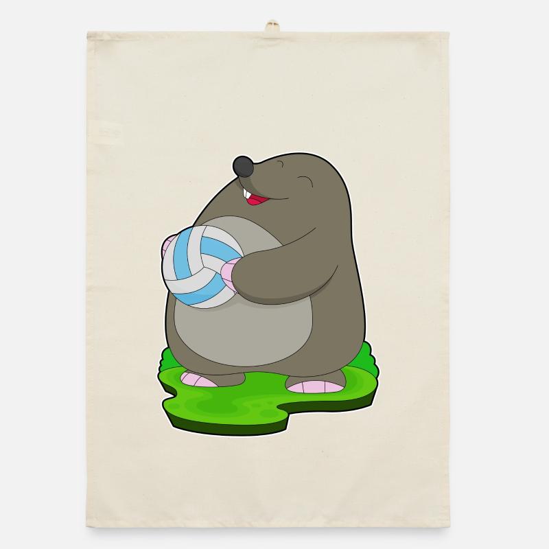 Mole Volleyball Player Volleyball Organic dish towel