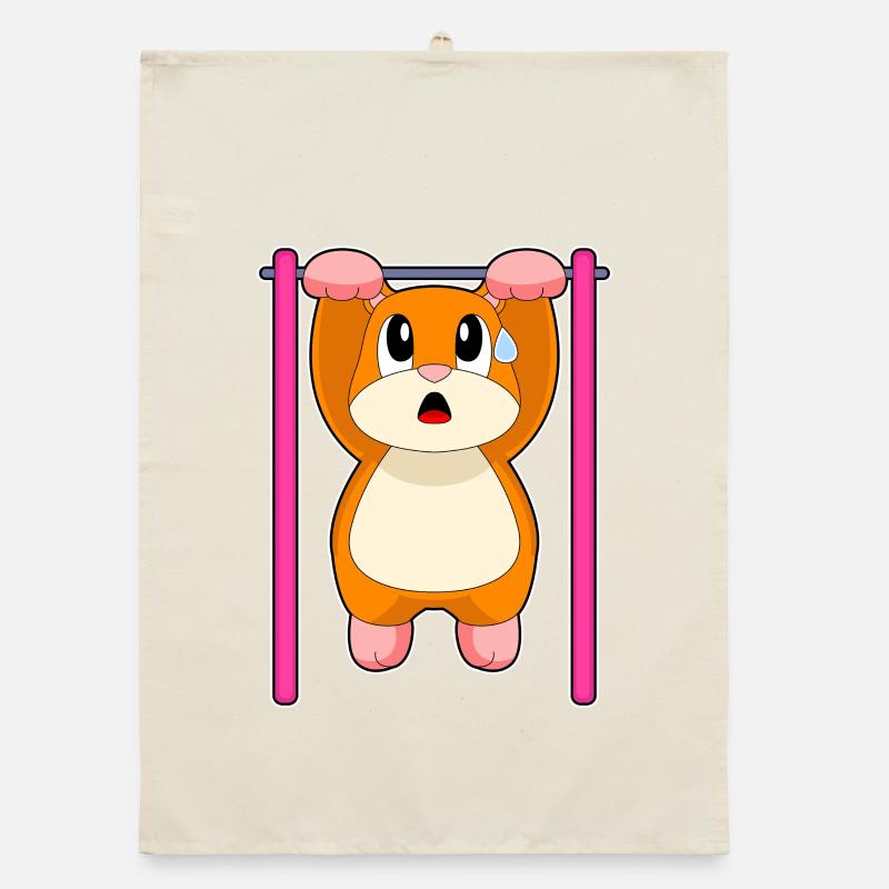 Hamster Bodybuilder Pull-ups Bodybuilding Organic dish towel