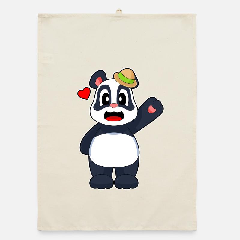 Panda Hat Organic dish towel