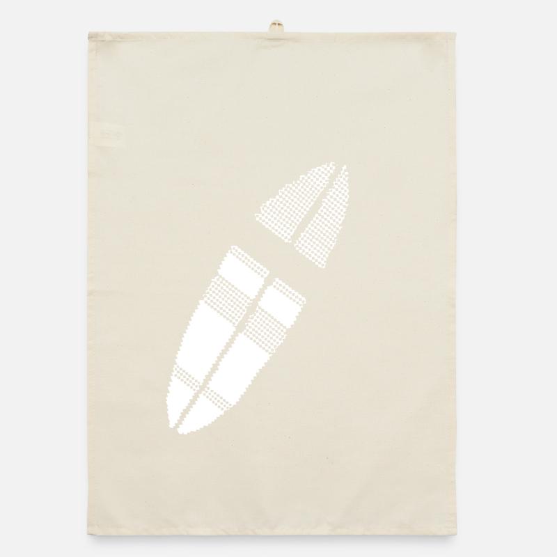 Surfboard Pixel Graphic Organic dish towel