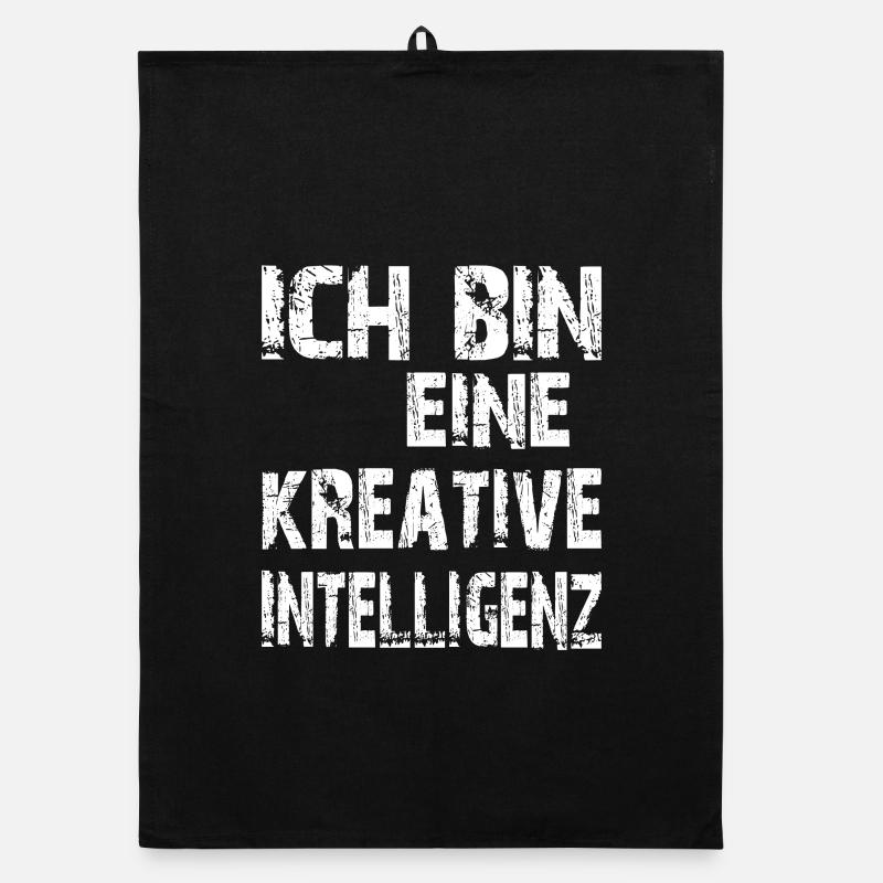 KI Spruch Ich bin eine kreative Intelligenz Organic Geschirrtuch