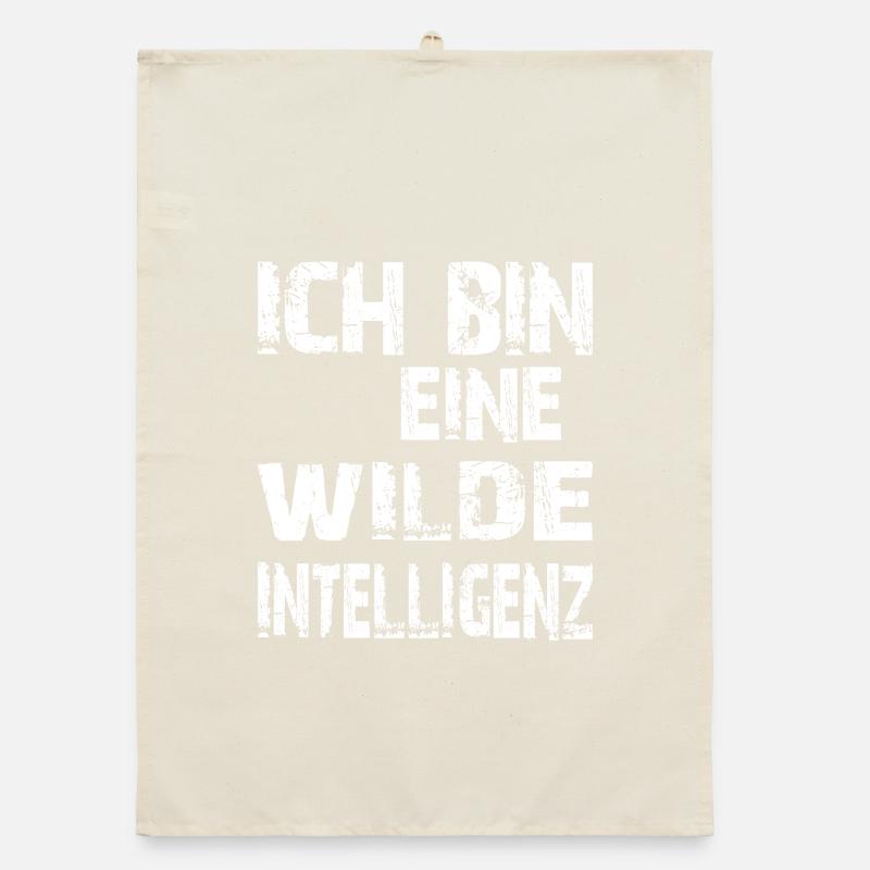 KI Spruch Ich bin eine wilde Intelligenz Organic Geschirrtuch