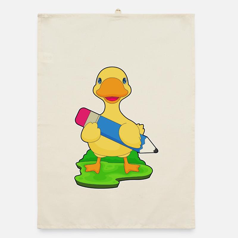 École de crayon Duck Student Torchon bio