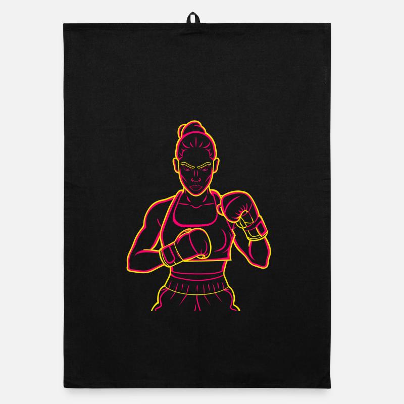 Boxer Drawing Organic dish towel