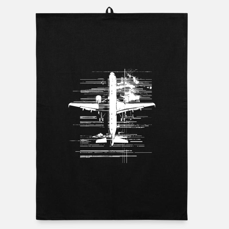 Airplane Drawing Organic dish towel