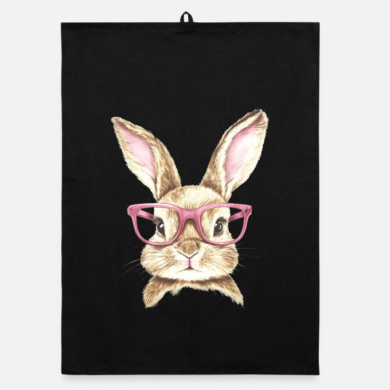 Rabbit Bunny Glasses Bunny Ears Bunny Gift Organic dish towel