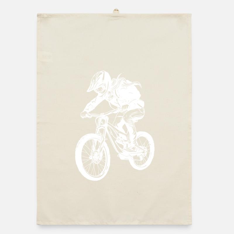 Mountain Biker Mädchen Organic Geschirrtuch